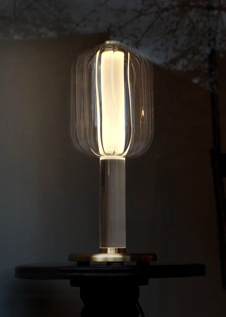 Alma Table Lamp in Brass and Perspex — 10
