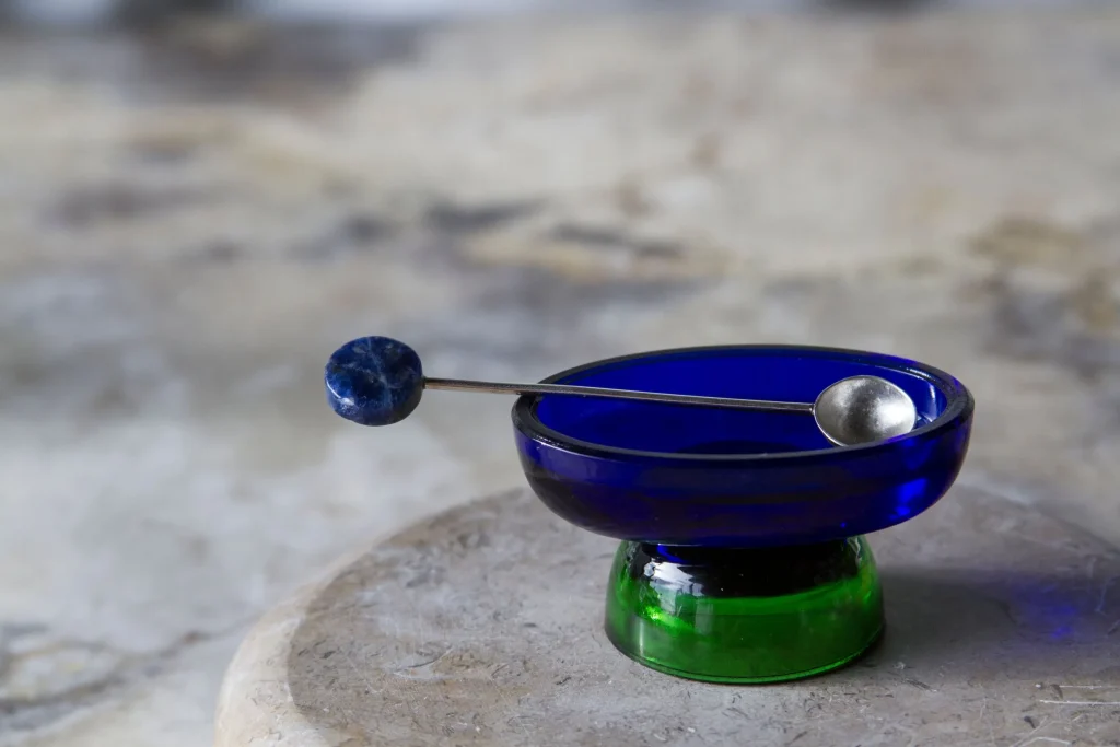Simple Plated Brass And Stone Spoon — 2