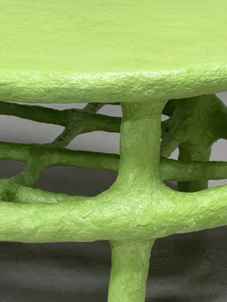 Green Oval Papier-mâché Coffee Table — 3