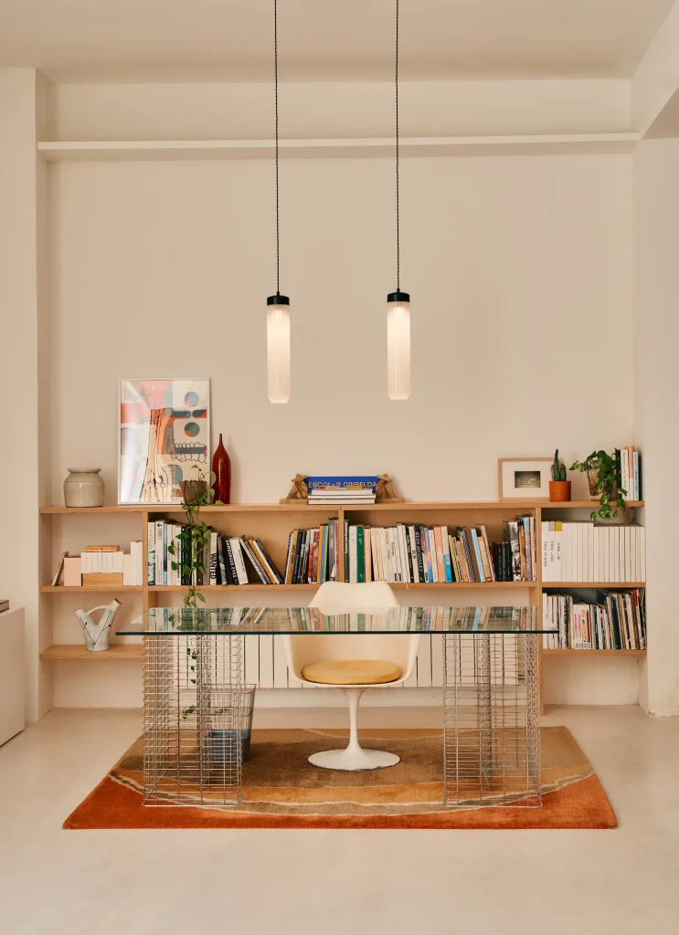 Ines Ceiling Lamp in Blown Glass And Brass — 4