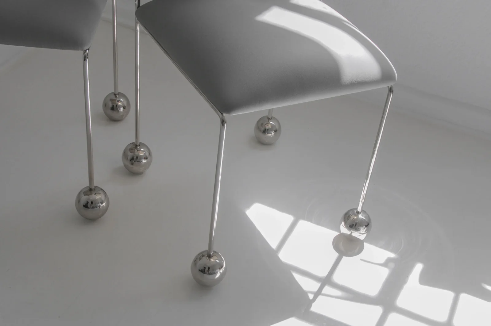 Ball Foot Sculptural Chair, Vegan Leather — 7