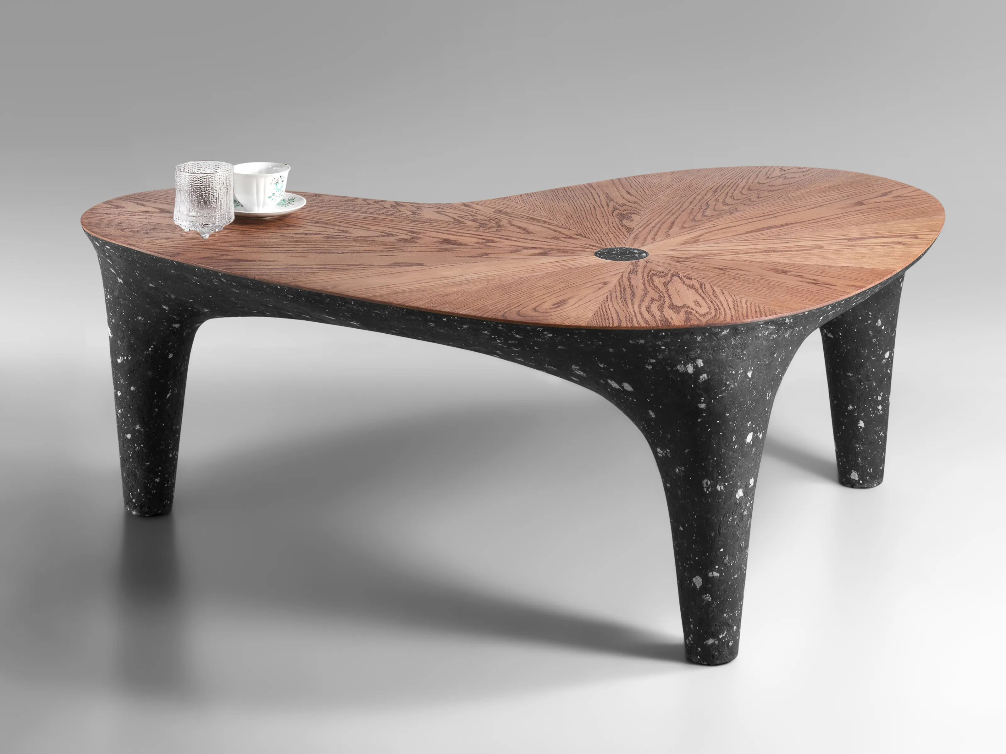 Modern Black Concrete Bench or Coffee Table by Donatas Žukauskas