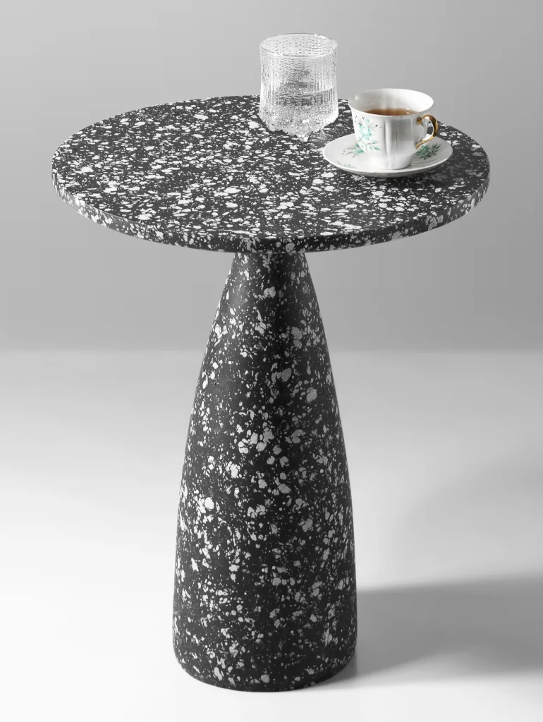 Speckled Black Minimalist Side Table — 1
