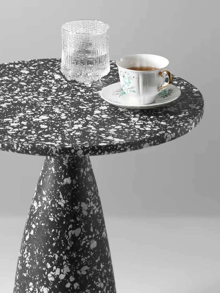 Speckled Black Minimalist Side Table — 2