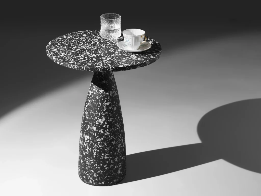 Speckled Black Minimalist Side Table — 4