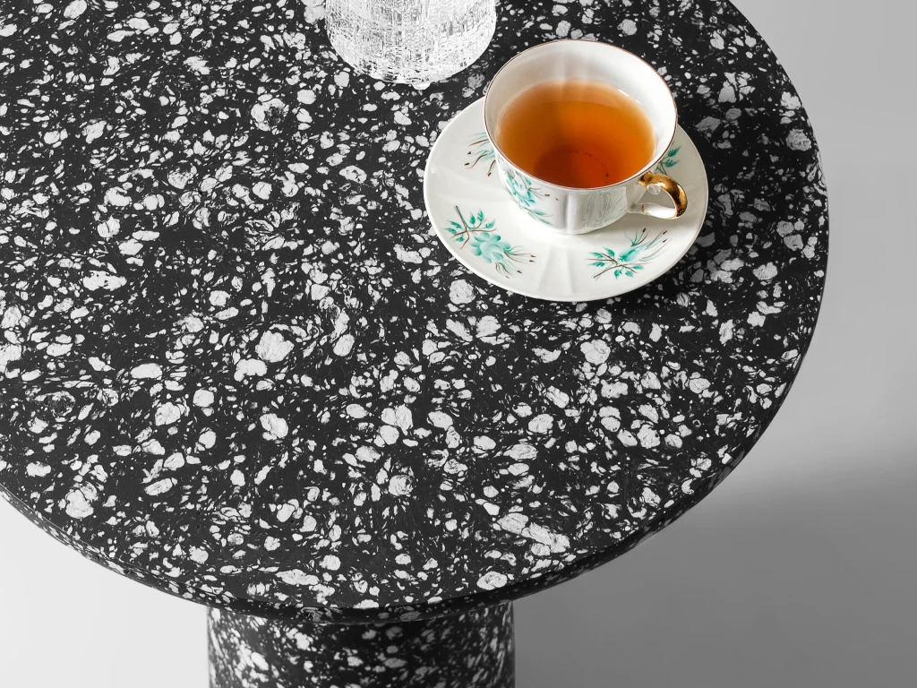 Speckled Black Minimalist Side Table — 6