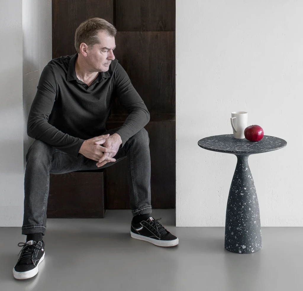 Speckled Black Minimalist Side Table — 7