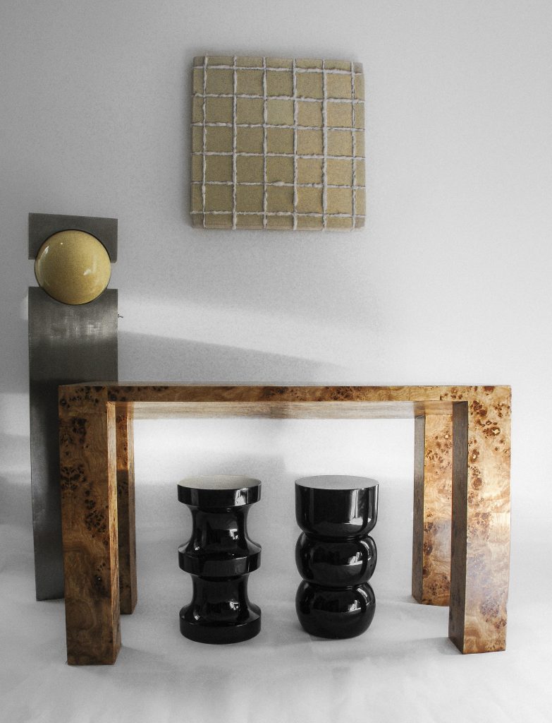 Mappa - Burl Wood Veneer Console Table — 2