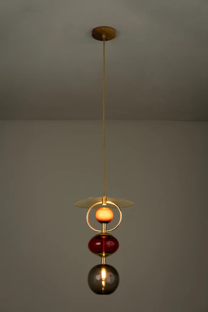 Vitrea Pendant Lamp in Glass and Brass — 2