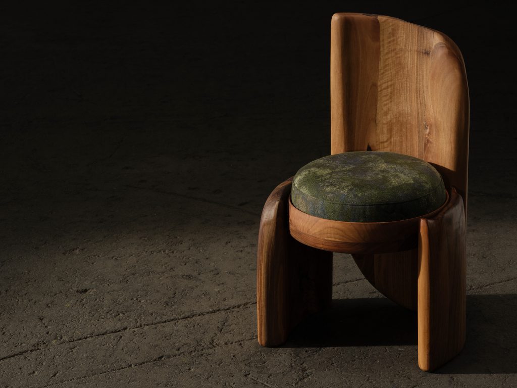 Coi01 - Sculptural Resin Walnut Chair — 8
