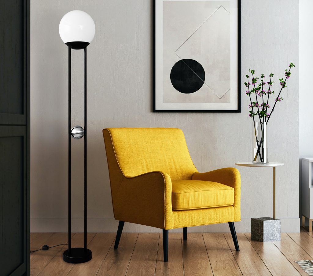 Caida Libre Floor Lamp in Metal and Glass — 3