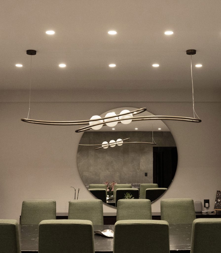 Aria Red Dot Ceiling Lamp in Metal and Acrylic — 3