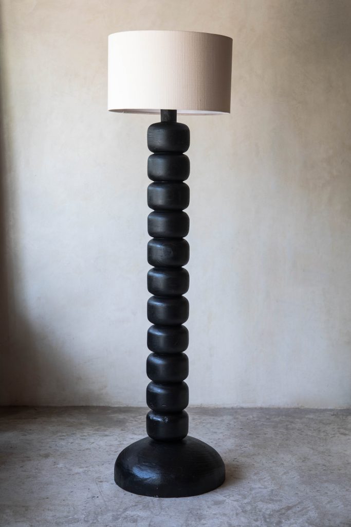 Original Lamp 1 Floor Lamp in Parota Wood and Textile — 8