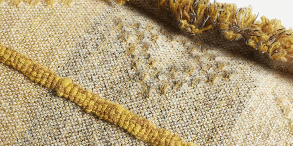 Handwoven textile throw by Maria Sigma