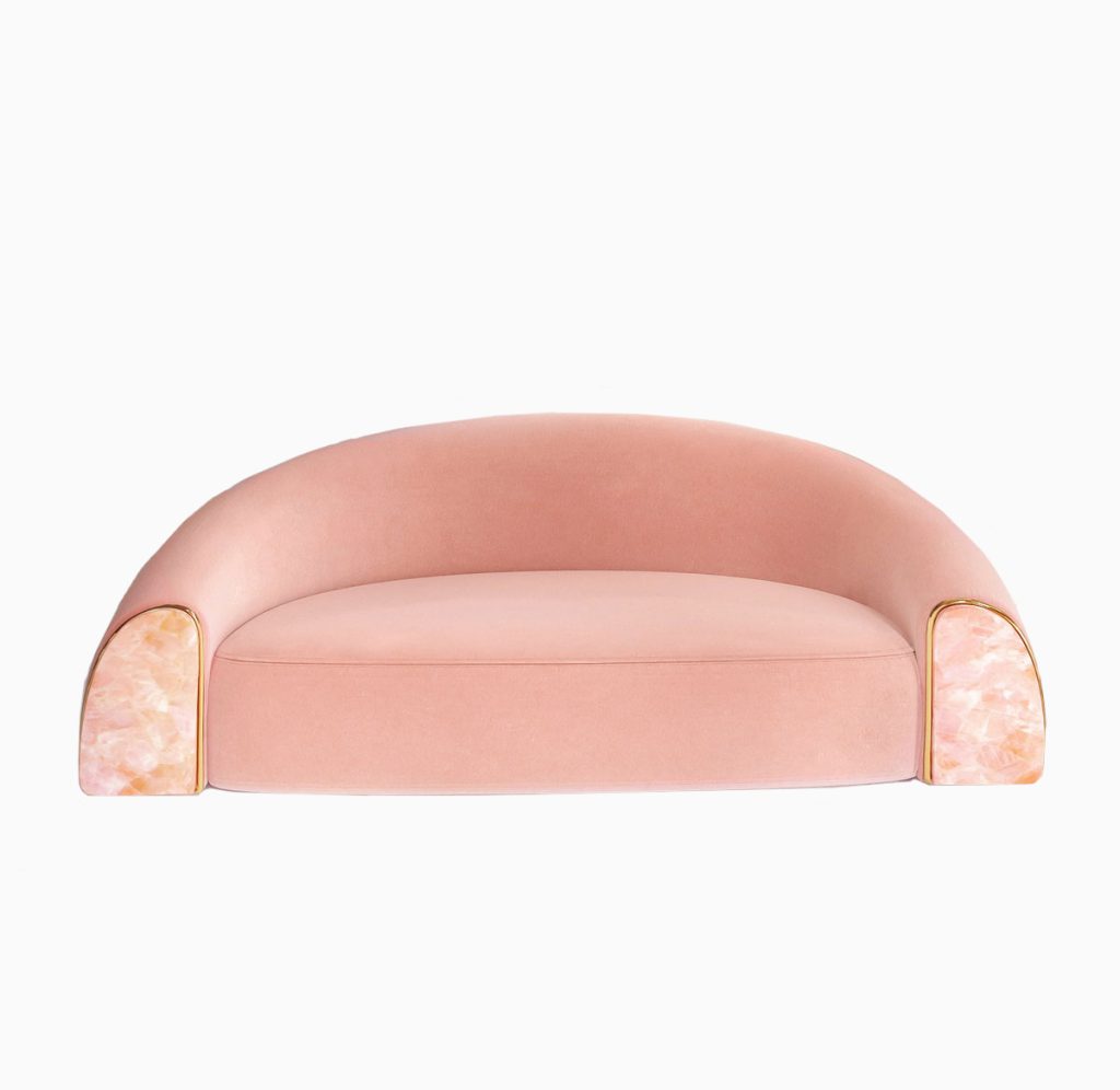 Sofa With Natural Stone And Polished Brass — 5