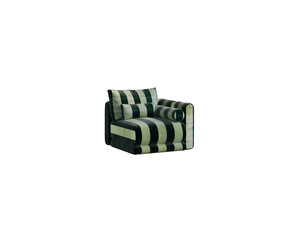 Kanz - Sofa Green & White Stripes — 8