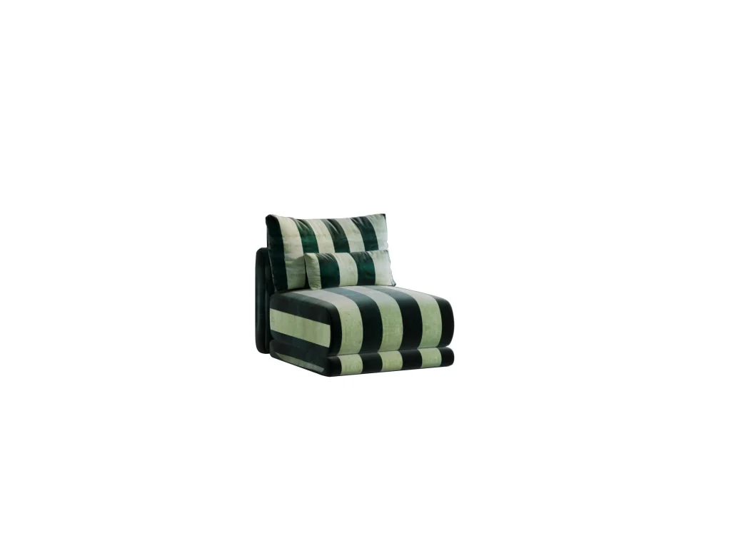 Kanz - Sofa Green & White Stripes — 6