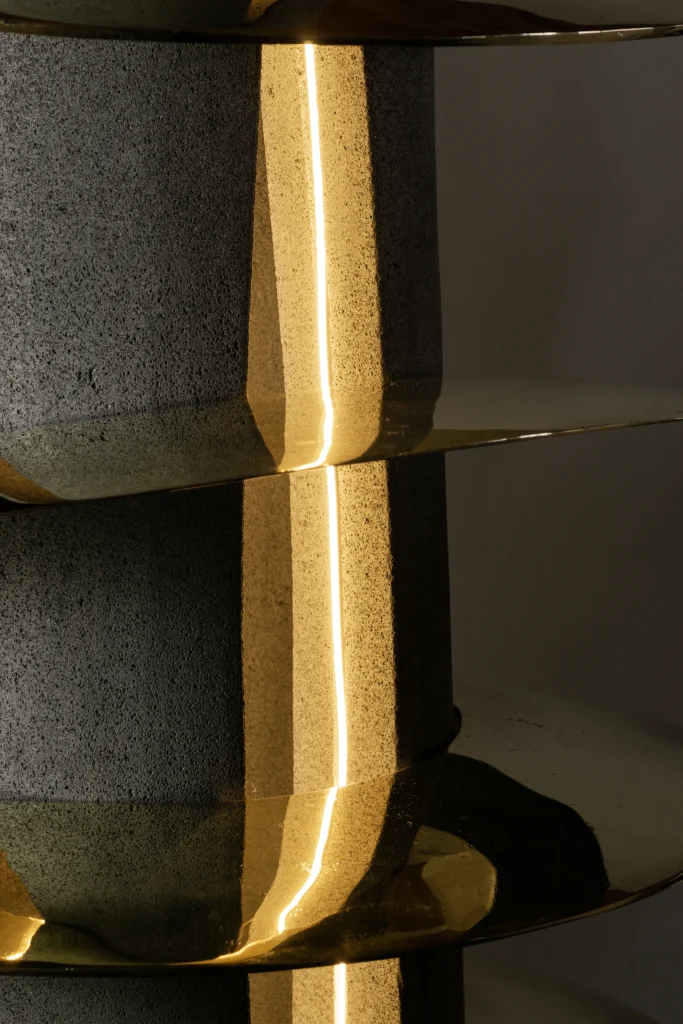 Qualo No. 01 - Bronze & Stone Floor Lamp — 2