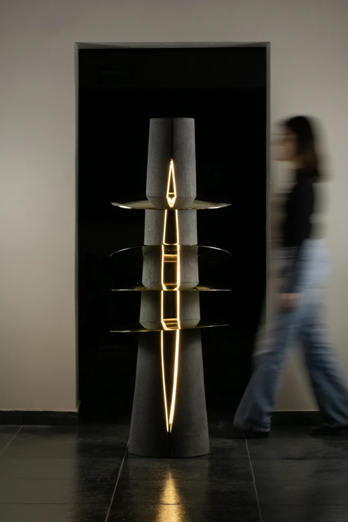 Qualo No. 01 - Bronze & Stone Floor Lamp — 5