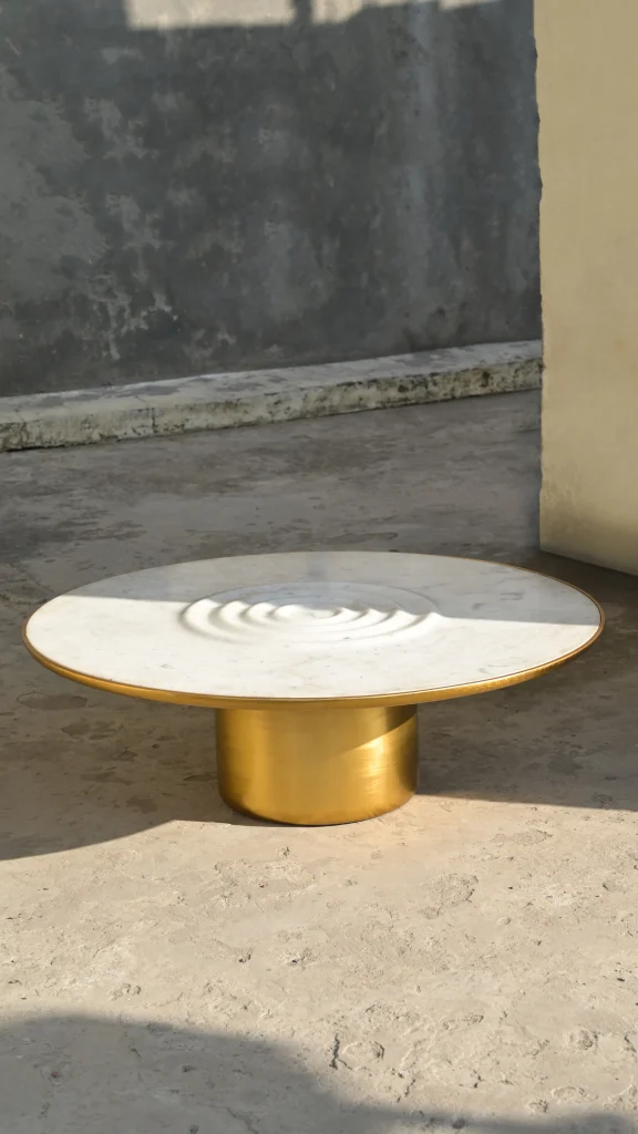 Oom - Marble & Cast Aluminum Coffee Table — 7