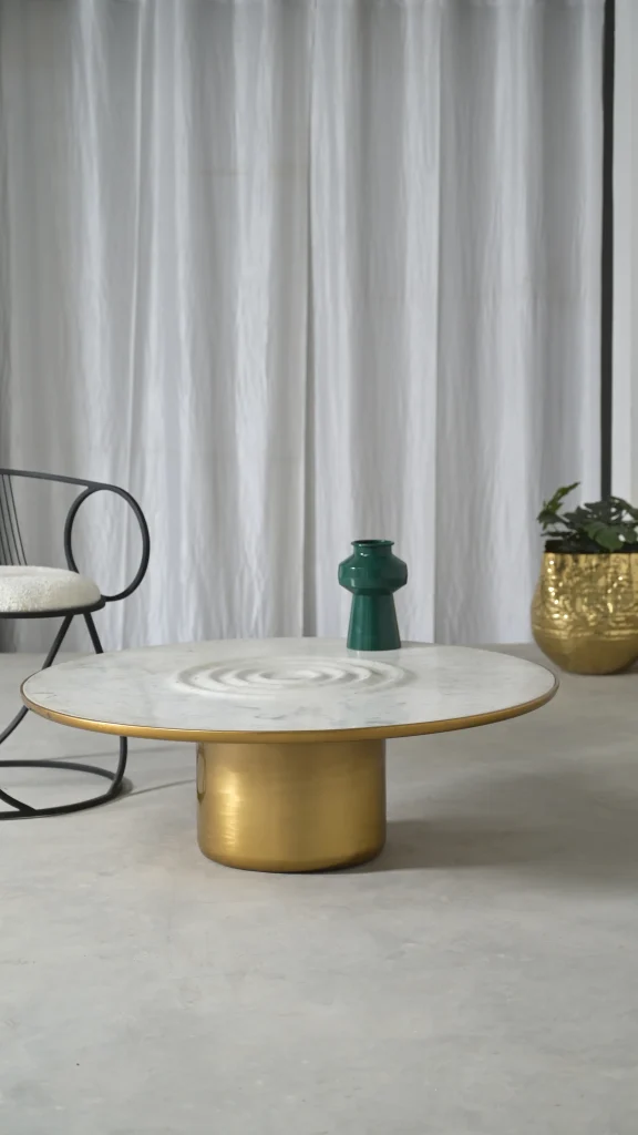 Oom - Marble & Cast Aluminum Coffee Table — 12