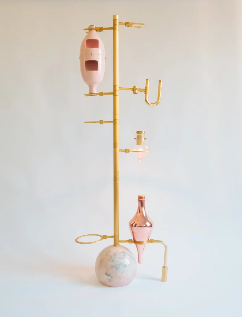 Emotional Lab Beige Floor Lamp in Brass and Glass — 2