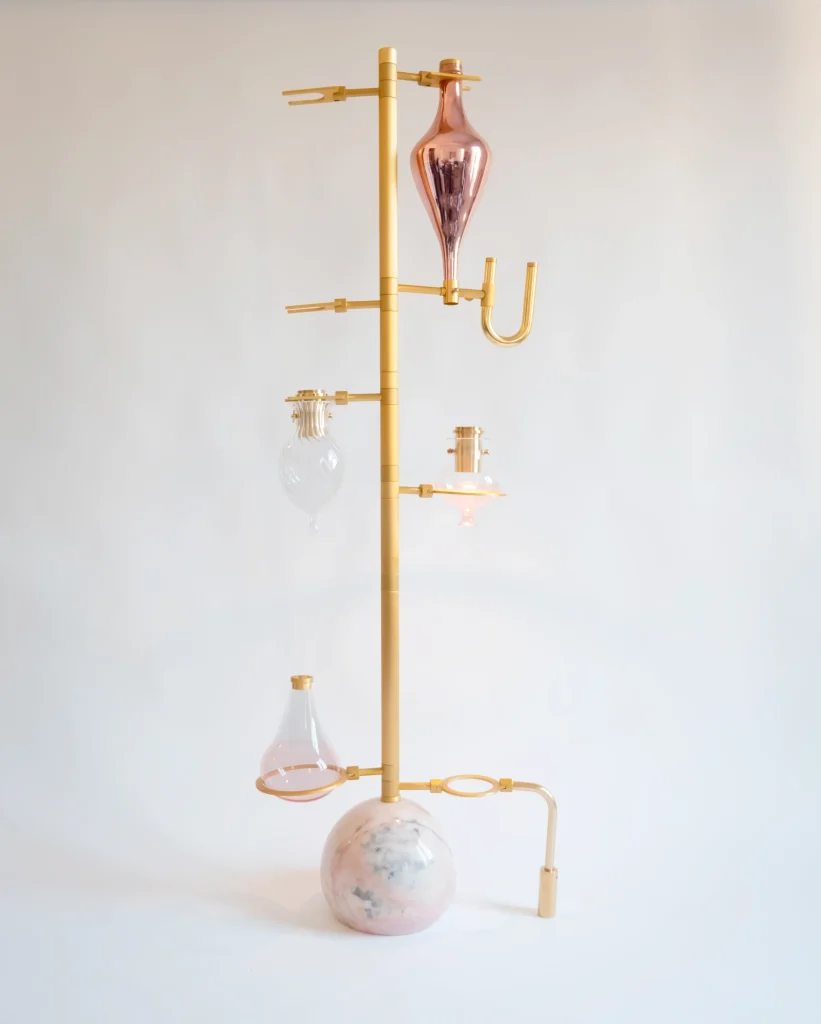 Emotional Lab Beige Floor Lamp in Brass and Glass — 3