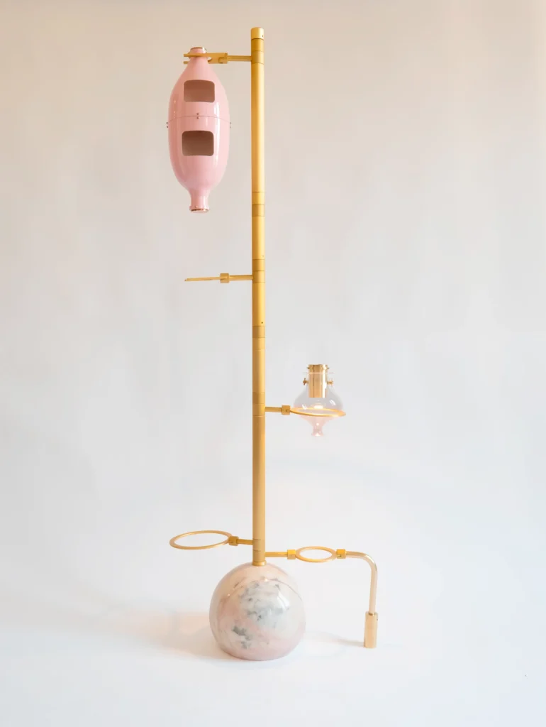 Emotional Lab Beige Floor Lamp in Brass and Glass — 4