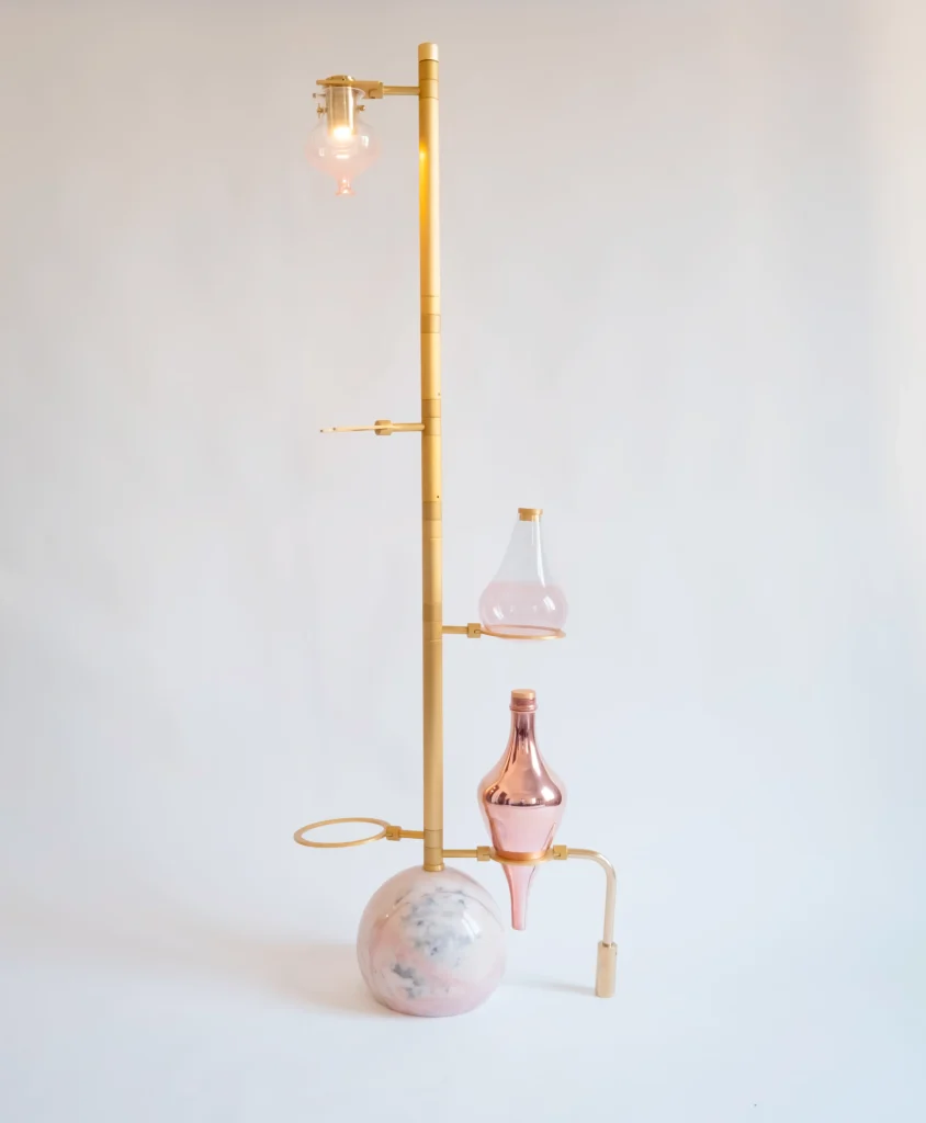 Emotional Lab Beige Floor Lamp in Brass and Glass — 6