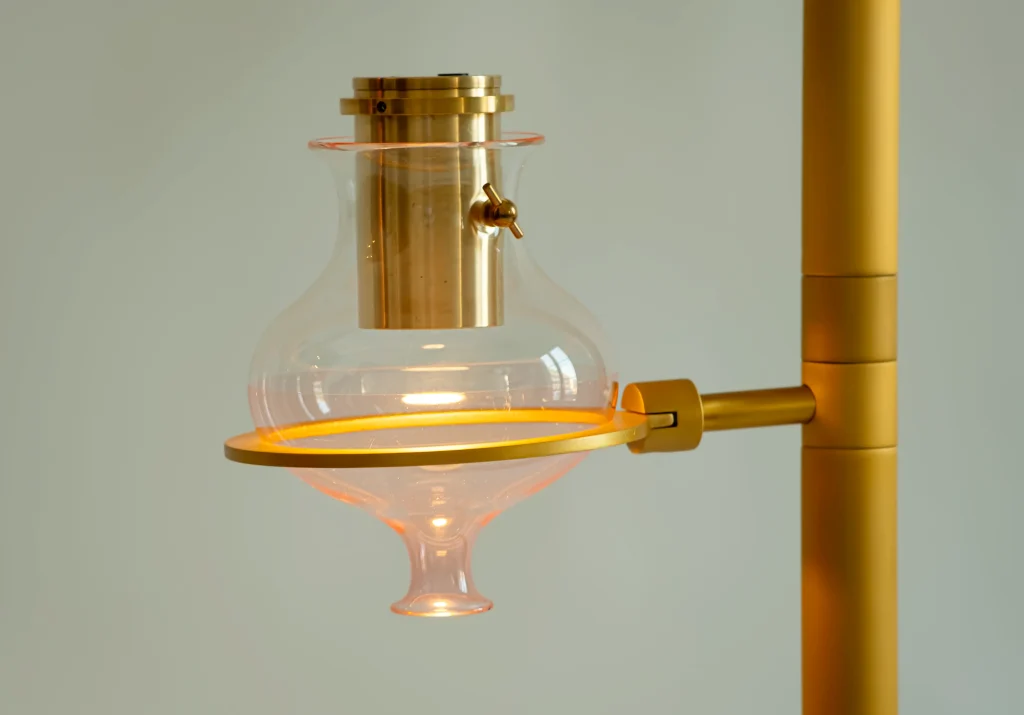 Emotional Lab Beige Floor Lamp in Brass and Glass — 8