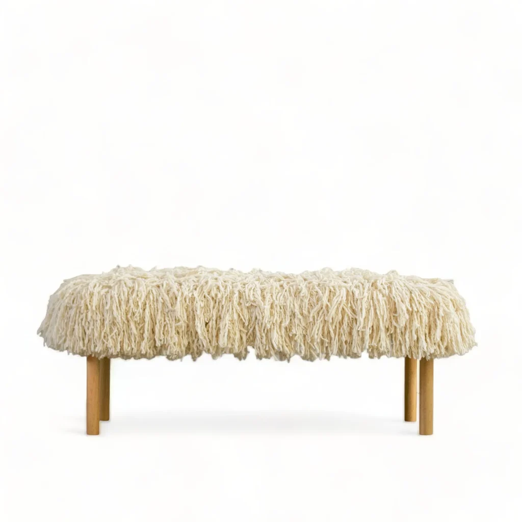 Hilana - Textured Wool Bench — 2