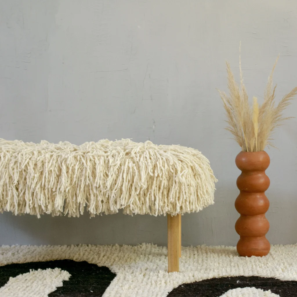 Hilana - Textured Wool Bench — 3
