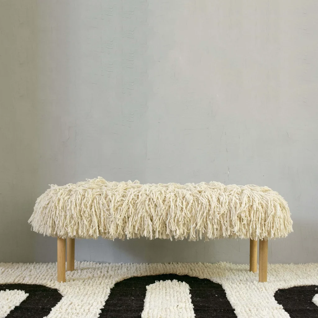 Hilana - Textured Wool Bench — 4