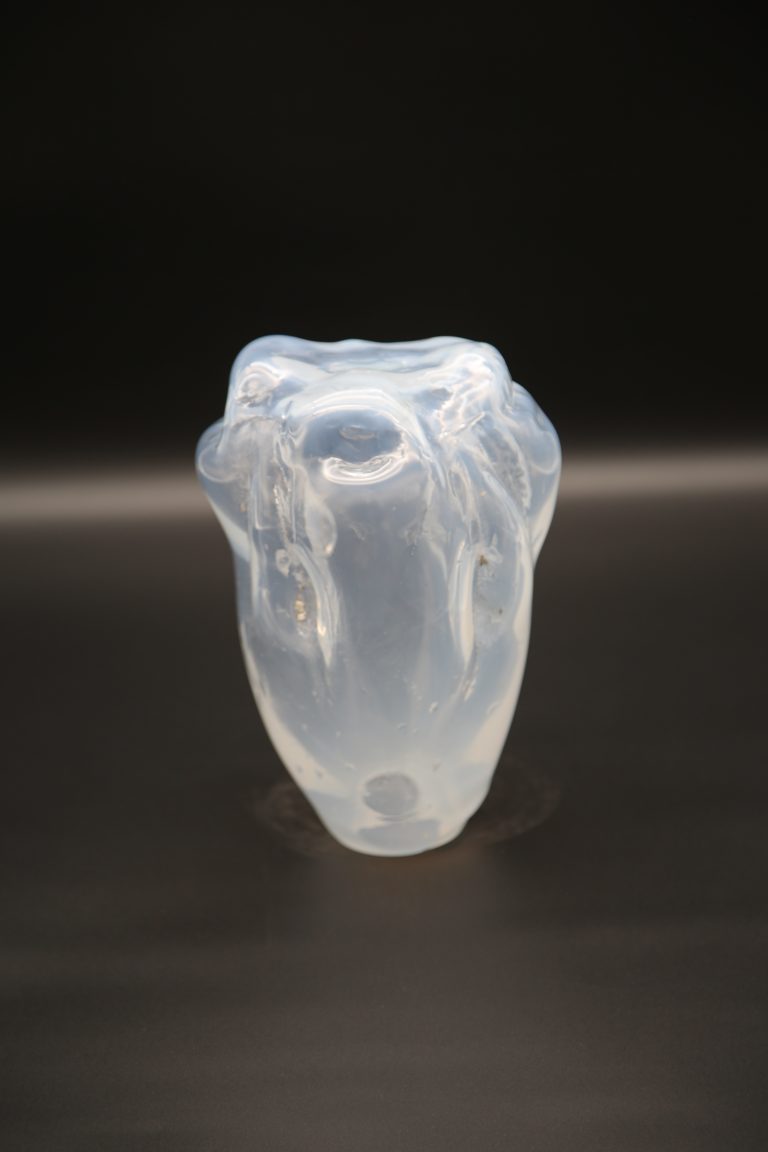 Rip No. 1 - Opal White Glass Blown Vase — 2
