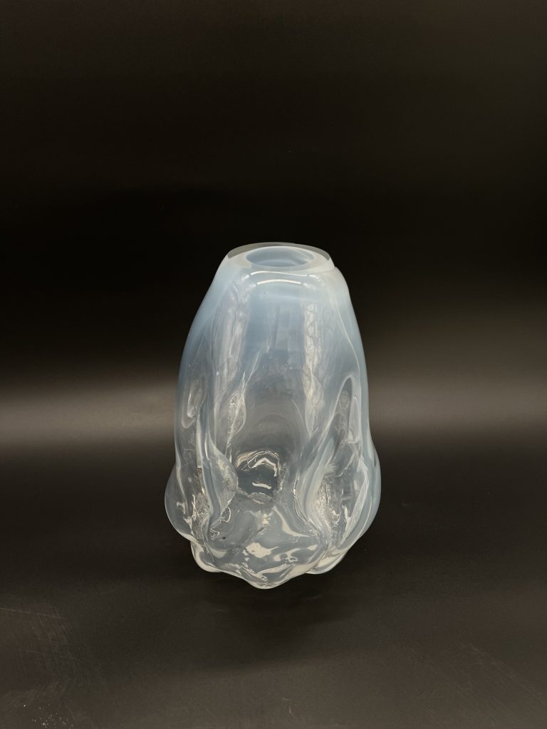 Rip No. 1 - Opal White Glass Blown Vase — 4