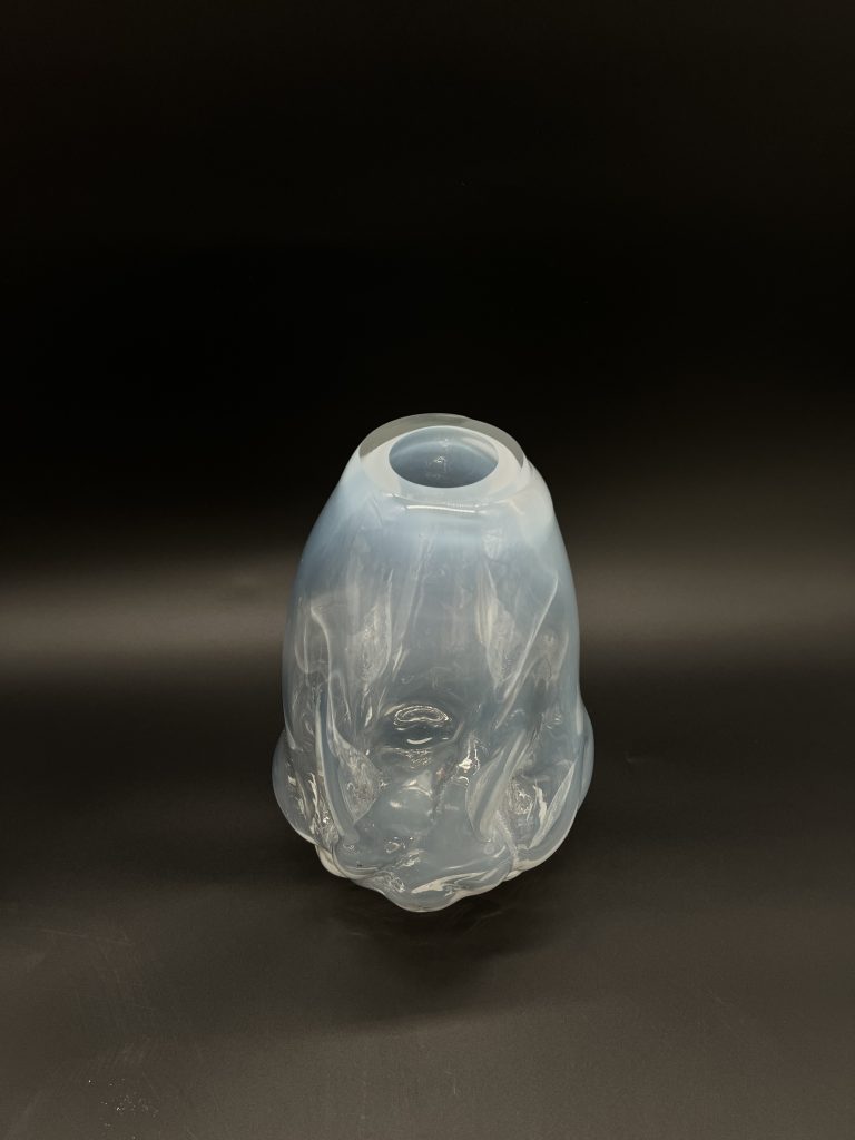 Rip No. 1 - Opal White Glass Blown Vase — 5