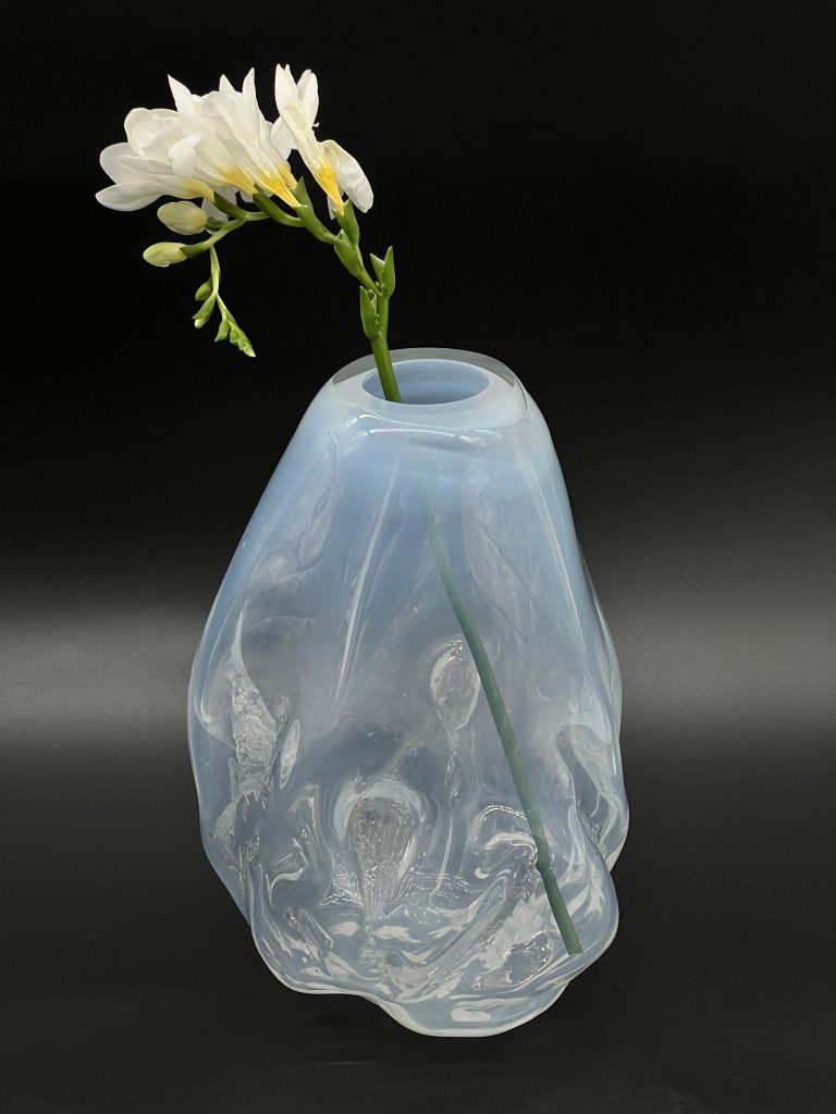Rip No. 1 - Opal White Glass Blown Vase — 7