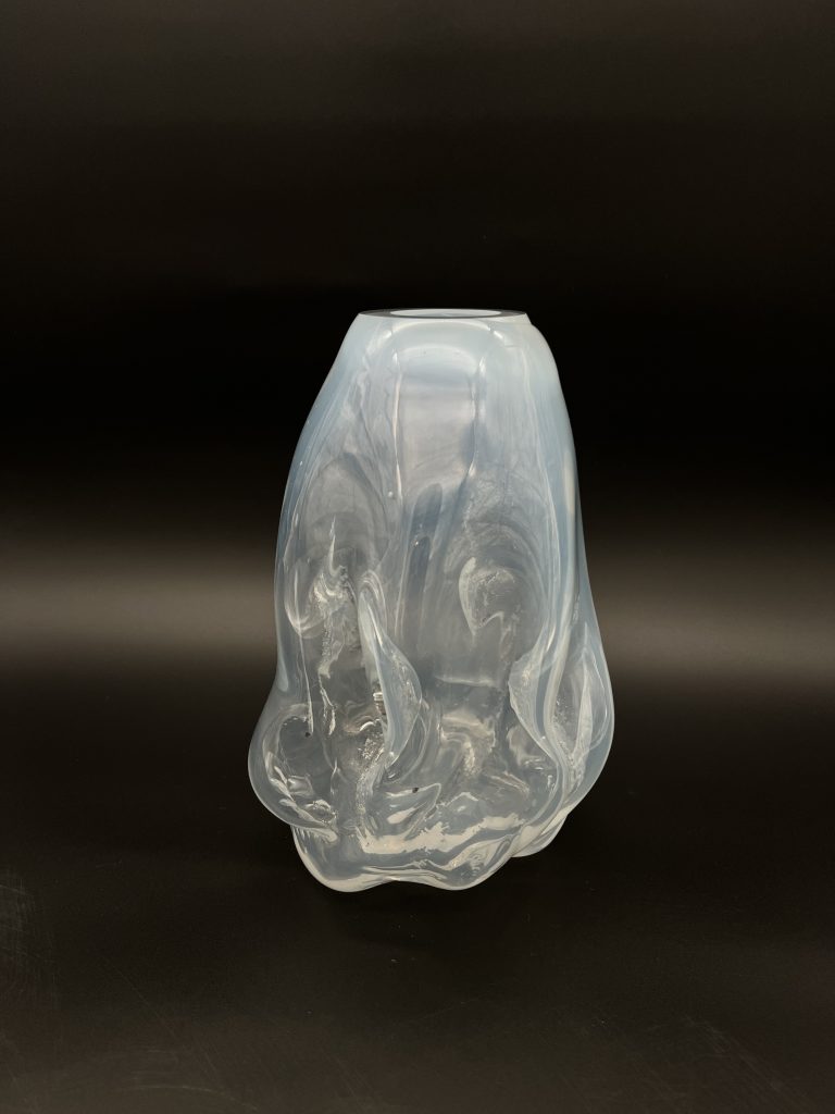 Rip No. 1 - Opal White Glass Blown Vase — 6