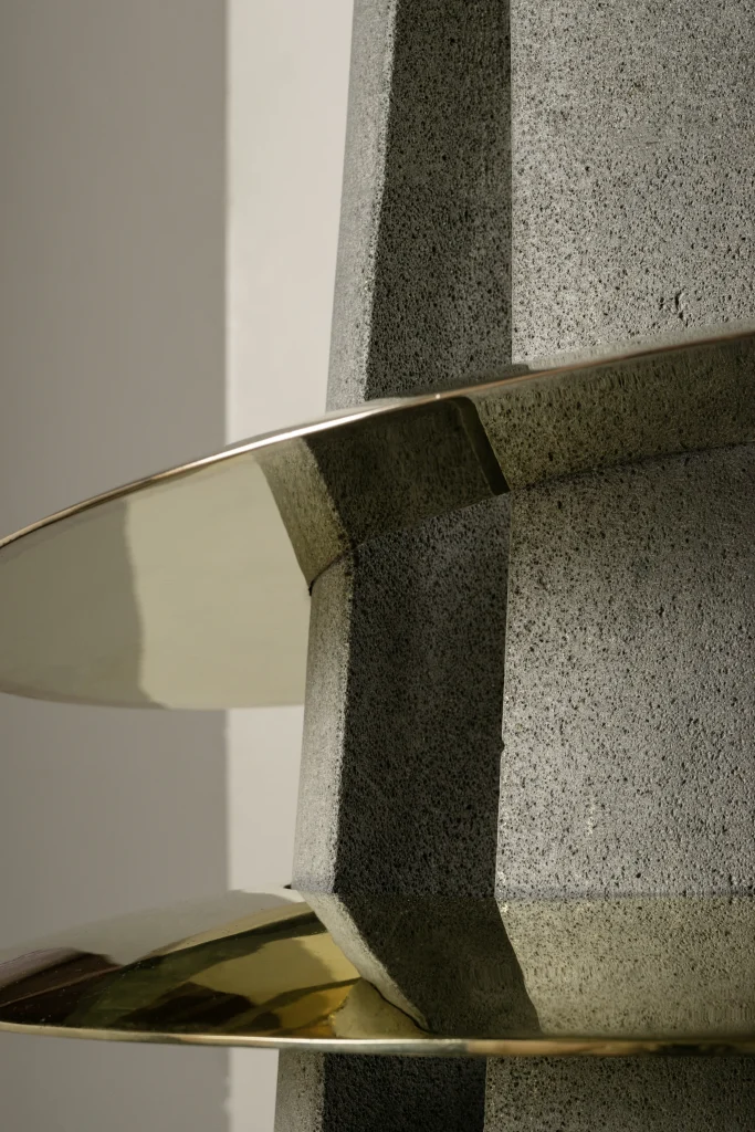 Qualo No. 01 - Bronze & Stone Floor Lamp — 3