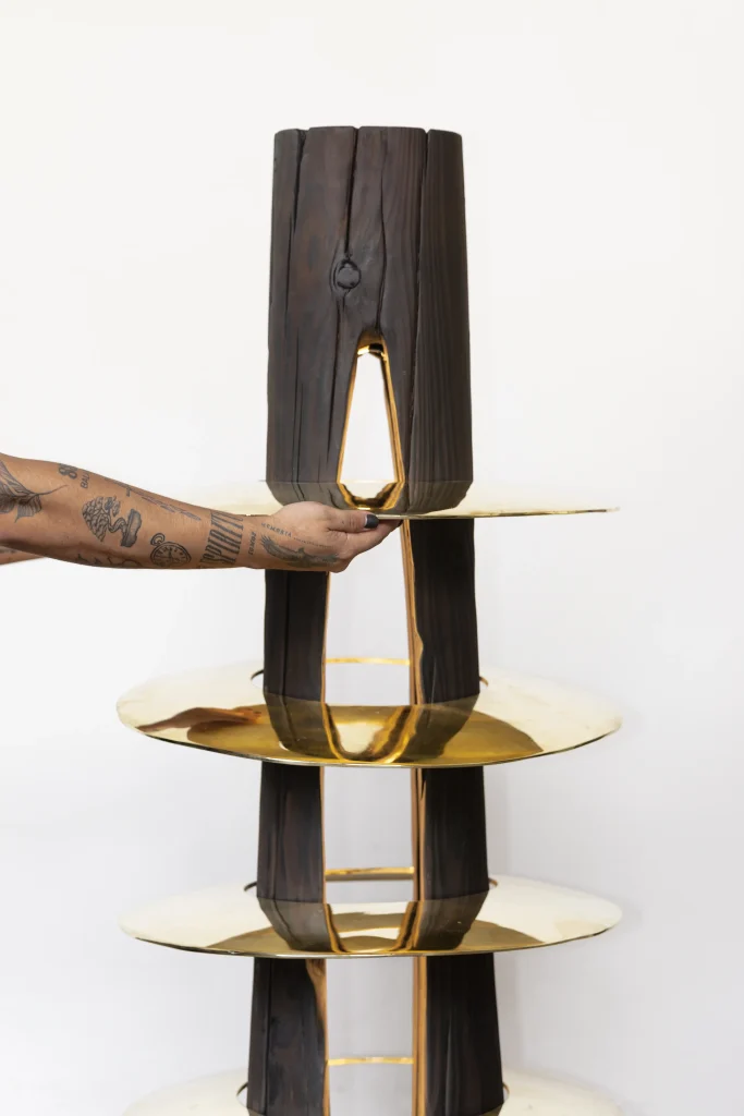 Qualo No. 01 - Bronze & Stone Floor Lamp — 4