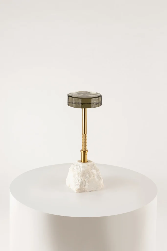 Barbell - Cast Aluminum & Glass Drink Table — 10