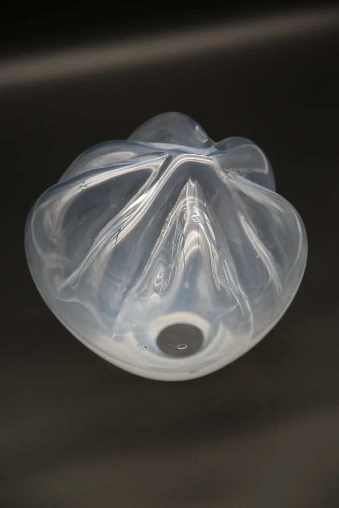 Rip No. 4 - Opal White Glass Blown Vase — 4