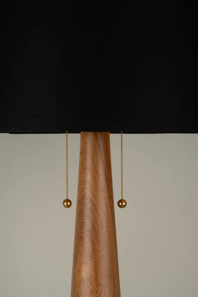 Apolo Floor Lamp in Parota Wood and Fiberglass — 4