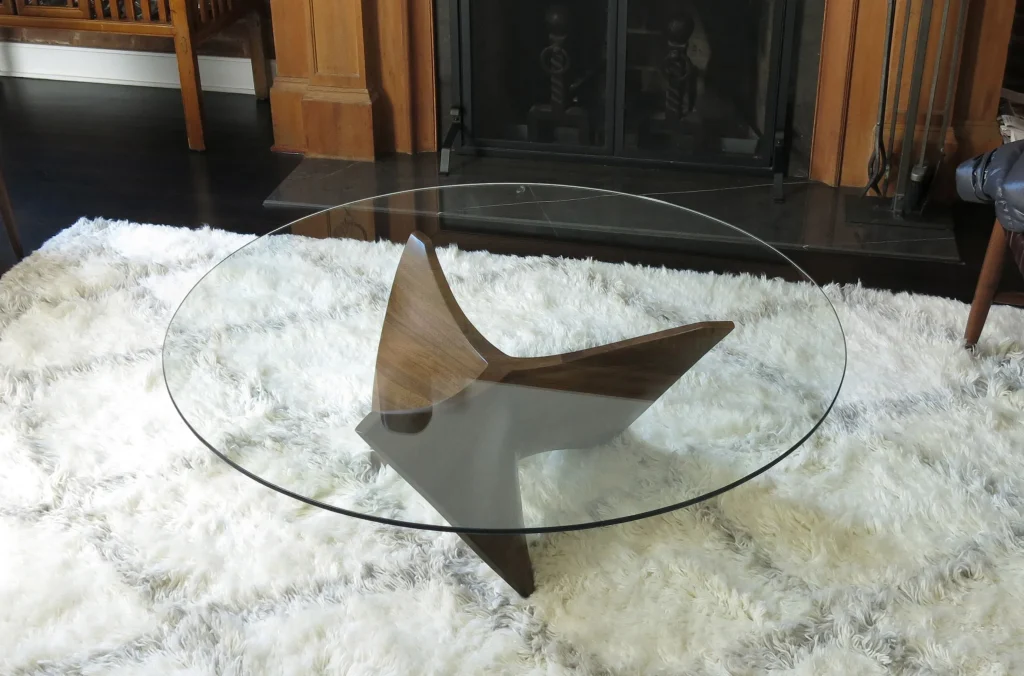 N3 - Walnut Wood & Glass Coffee Table — 5