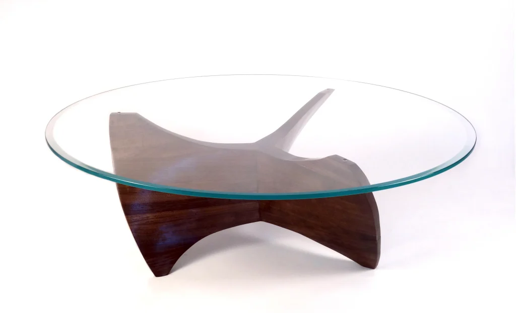 N3 - Walnut Wood & Glass Coffee Table — 6