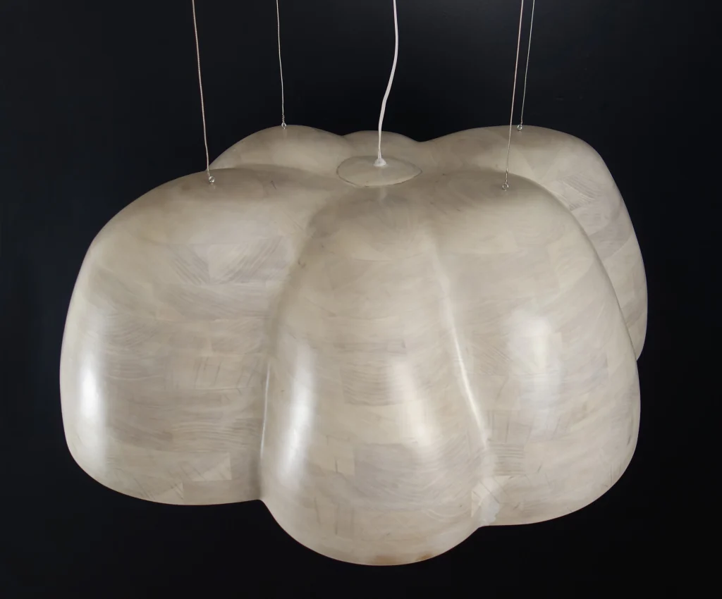 N2 Cloud Ceiling Lamp in Cherry Wood and Gold Leaf — 2