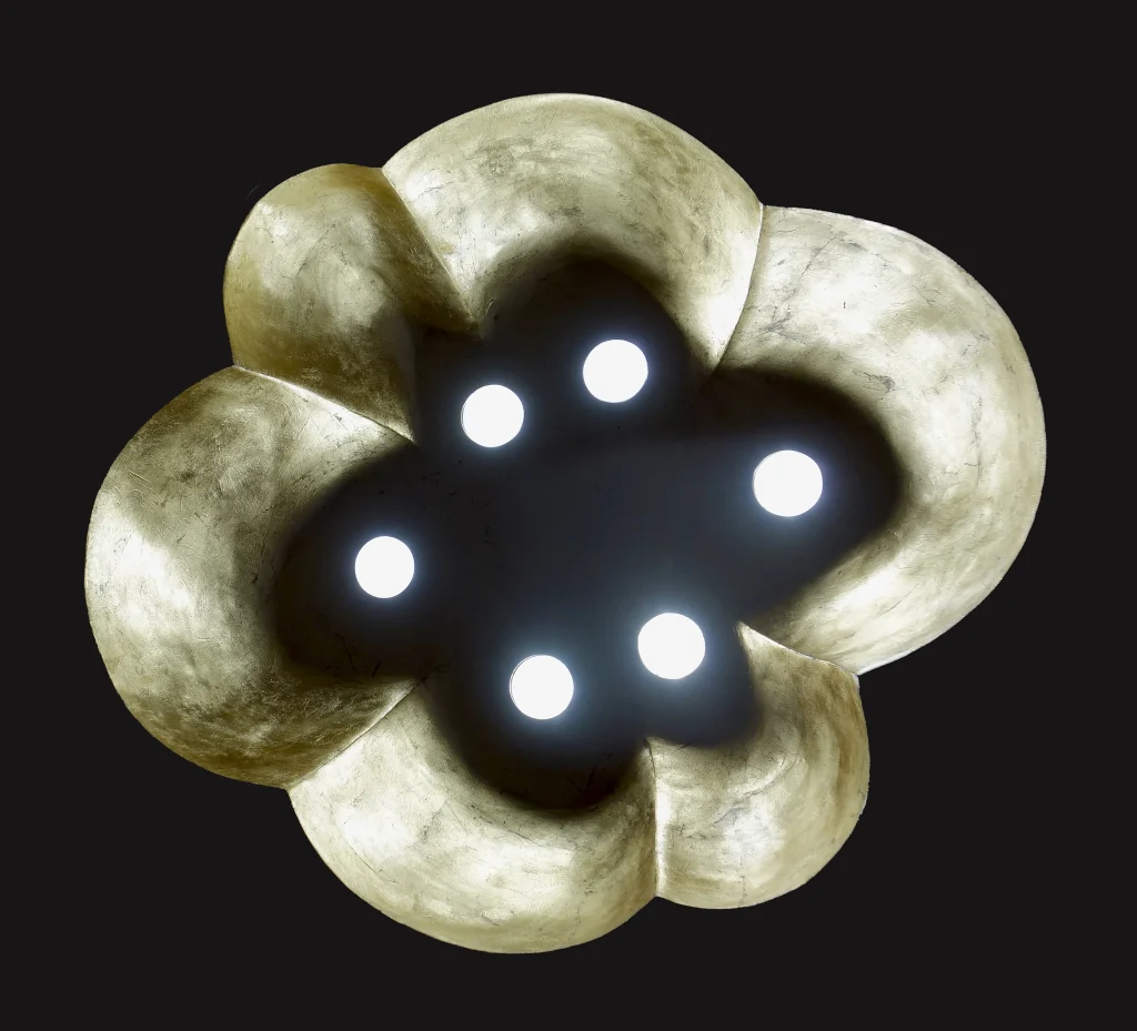 N2 Cloud Ceiling Lamp in Cherry Wood and Gold Leaf — 4