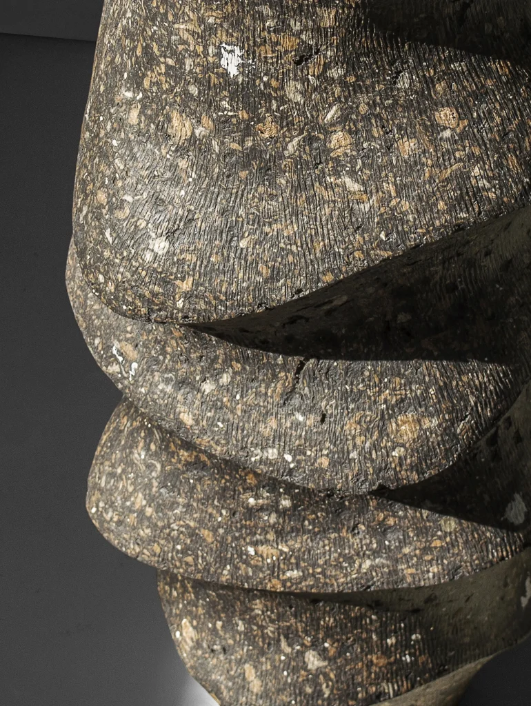 Solid Black Stone Floor Vase - Monolith Series In Cast Stone By Donatas Zukauskas — 6