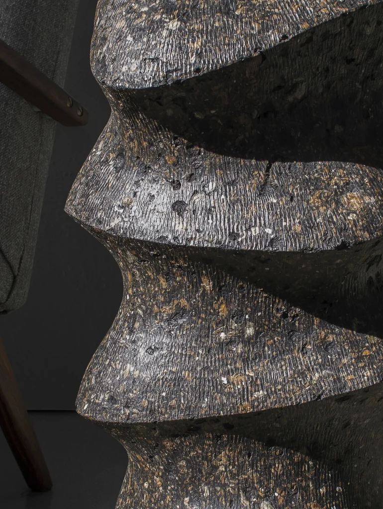 Solid Black Stone Floor Vase - Monolith Series In Cast Stone By Donatas Zukauskas — 7