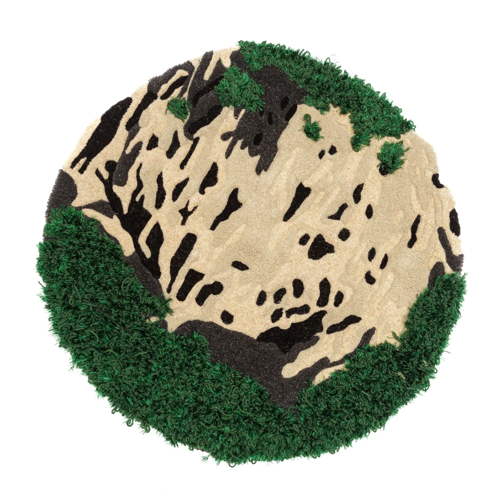 oval tufted Wool Landscape rug
